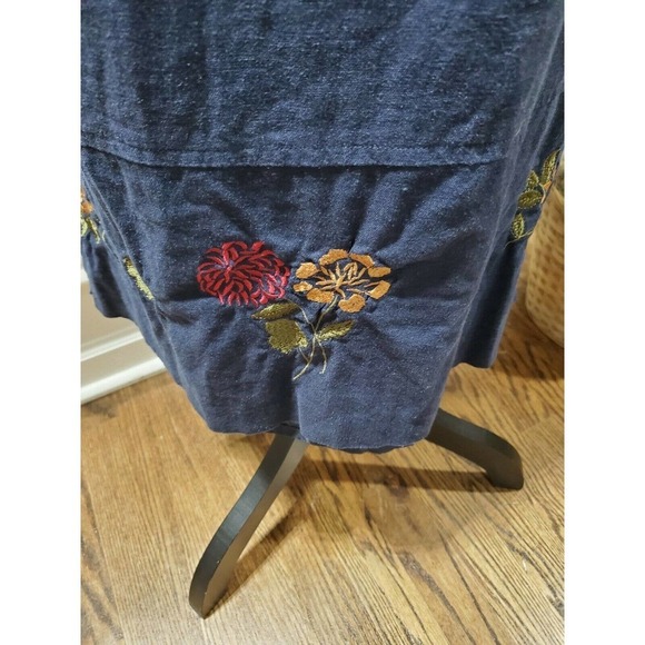 M.H.M Women Solid Blue Linen & Rayon Top Shirt & Maxi Dress 2 Piece Suit Size 10 - Picture 3 of 12